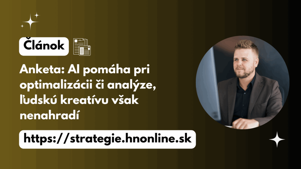 Článok o využití AI v marketingu pri analýze a optimalizácii, no s dôrazom na nenahraditeľnosť ľudskej kreativity.